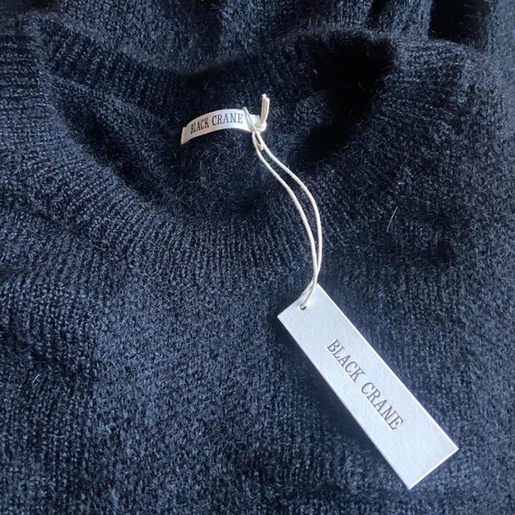Black Crane Waterfall Sweater, Black, Medium - Picture 7 of 12